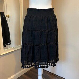 LOFT Black Midi Skirt